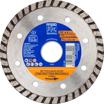 PFERD Diamantwerkzeuge für die Bauindustrie DG 115 x 1,9 x 22,23 PSF