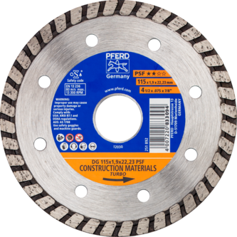PFERD Diamantwerkzeuge für die Bauindustrie DG 115 x 1,9 x 22,23 PSF
