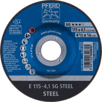 PFERD Schruppscheiben E 115-4,1 SG STEEL