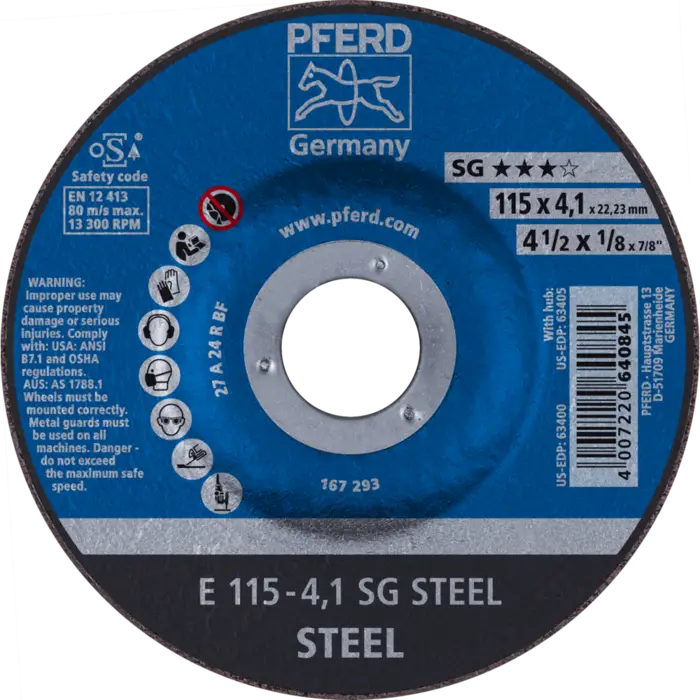 PFERD Schruppscheiben E 115-4,1 SG STEEL