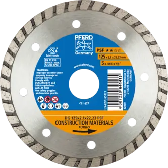 PFERD Diamantwerkzeuge für die Bauindustrie DG 125 x 2,1 x 22,23 PSF