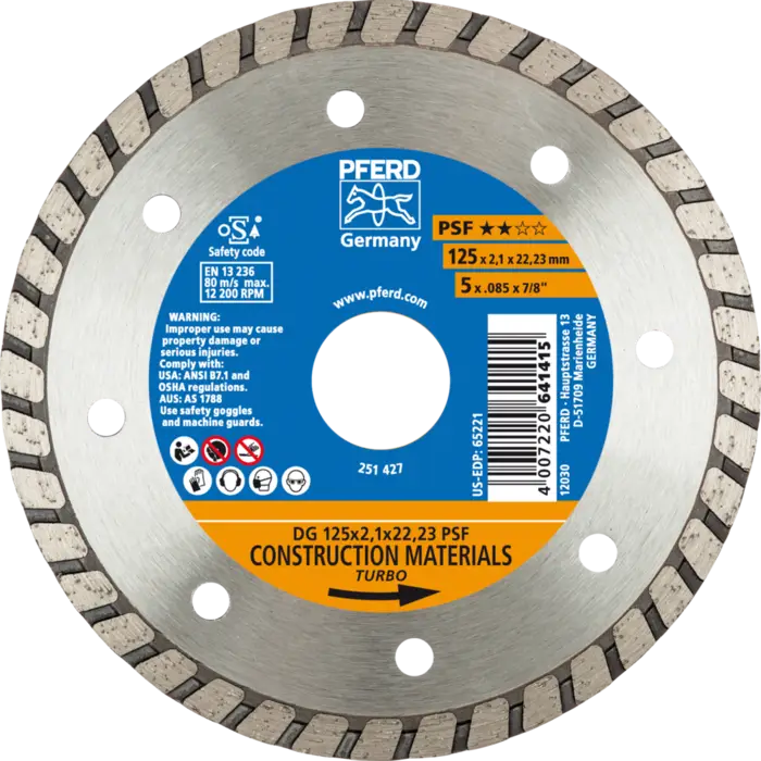 PFERD Diamantwerkzeuge für die Bauindustrie DG 125 x 2,1 x 22,23 PSF