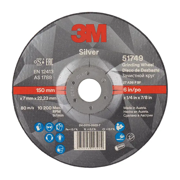 3M Silver Schruppscheibe, T27, 150 mm x 7 mm x 22 mm