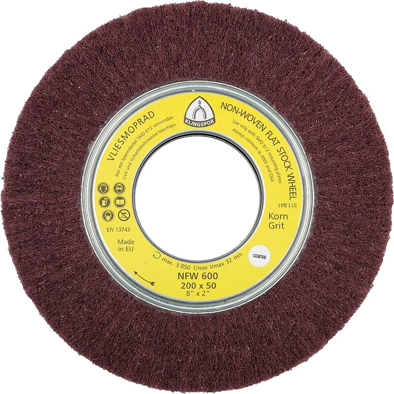 Klingspor - NFW 600 Vliesräder, 200 x 50 x 68,2 mm Very Fine Korund