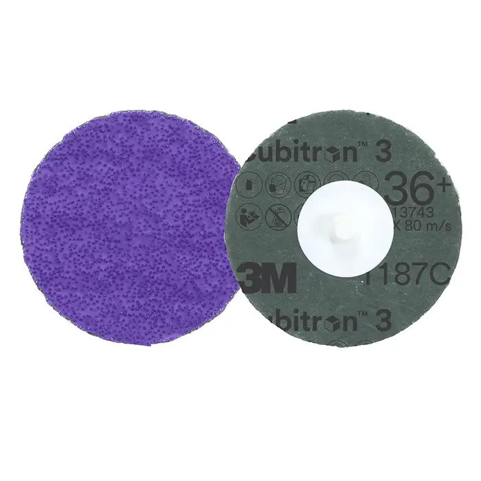 3M Cubitron 3 Roloc Fiberscheibe 1187C, 36+, TR, Purple, 51 mm, 50/Carton, 200 ea/Case