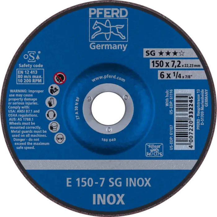 PFERD Schruppscheiben E 150-7 SG INOX