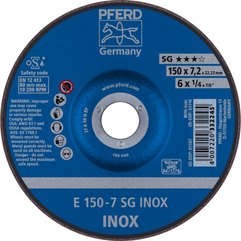 PFERD Schruppscheiben E 150-7 SG INOX