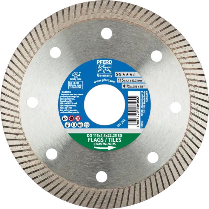 PFERD Diamantwerkzeuge für die Bauindustrie DG 115 x 1,4 x 22,23 FL SG