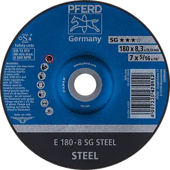 PFERD Schruppscheiben E 180-8 SG STEEL