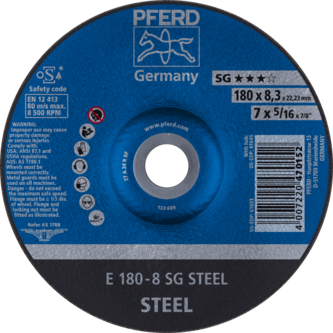 PFERD Schruppscheiben E 180-8 SG STEEL