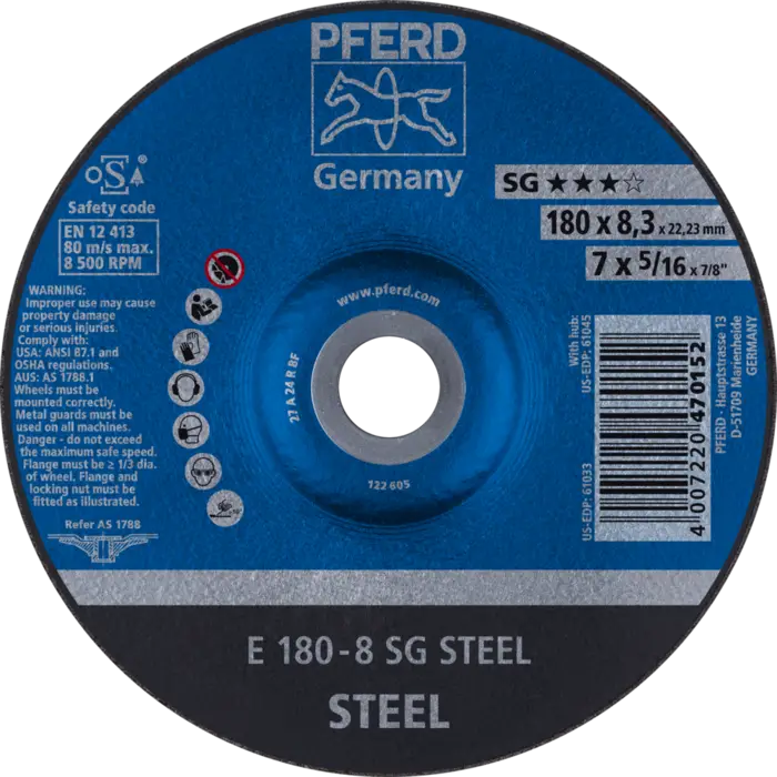 PFERD Schruppscheiben E 180-8 SG STEEL