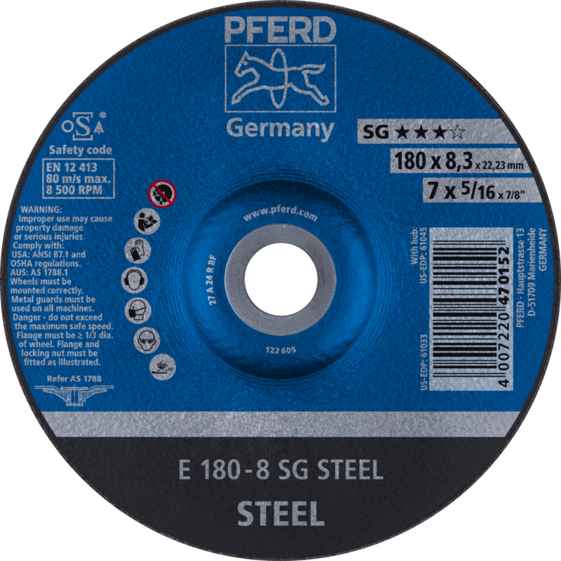 PFERD Schruppscheiben E 180-8 SG STEEL