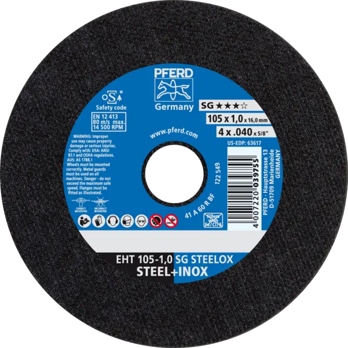 PFERD Trennscheiben EHT 105-1,0 SG STEELOX/16,0
