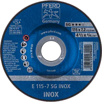 PFERD Schruppscheiben E 115-7 SG INOX
