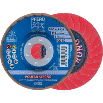 PFERD POLIFAN-Fächerscheiben PFC 115 CO-FREEZE 50 SGP STRONG INOX