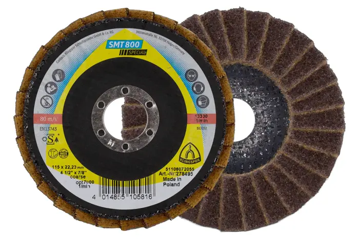 Klingspor - SMT 800 Schleifmopteller Vlies, 115 x 22,23 mm Coarse Korund gewölbt