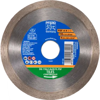 PFERD Diamantwerkzeuge für die Bauindustrie DG 110 x 1,6 x 20 FL PSF