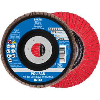 PFERD POLIFAN-Fächerscheiben PFF 125 CO-FREEZE 50 SG INOX