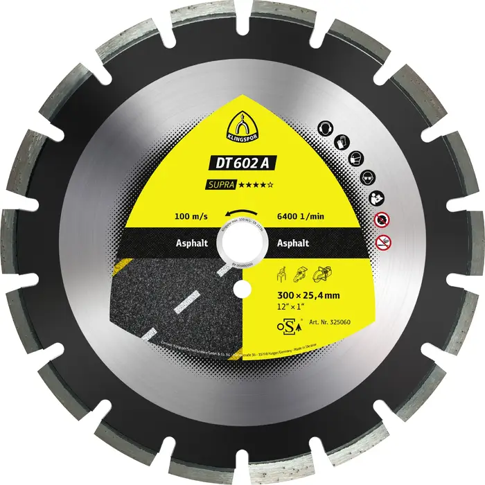 Klingspor - DT 602 A Diamanttrennscheibe, 450 x 3,7 x 25,4 mm 28 Segmente 40 x 3,7 x 10 mm, Weitverzahnt
