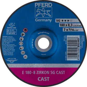 PFERD Schruppscheiben E 180-8 ZIRKON SG CAST