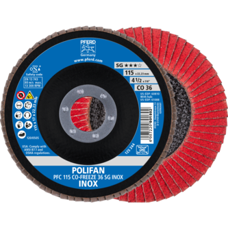 PFERD POLIFAN-Fächerscheiben PFC 115 CO-FREEZE 36 SG INOX