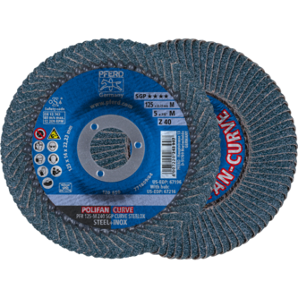 PFERD POLIFAN-Fächerscheiben PFR 125-M Z 40 SGP CURVE STEELOX