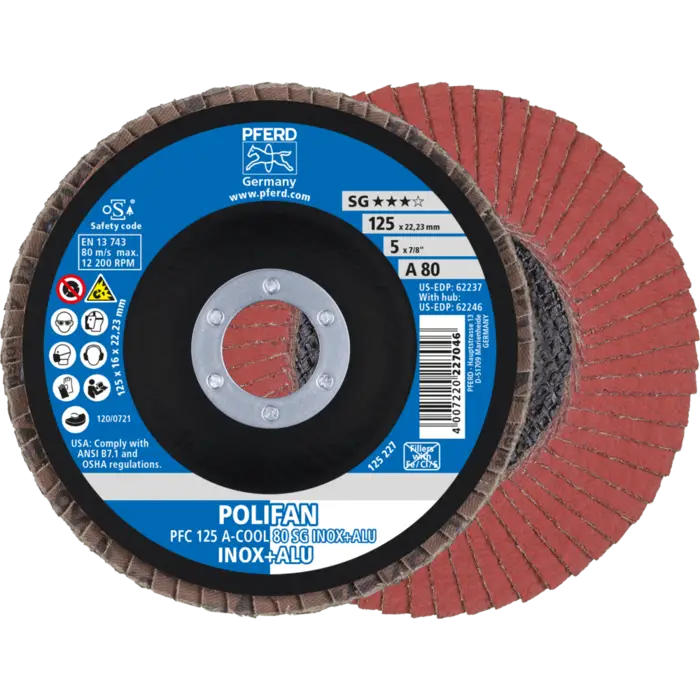 PFERD POLIFAN-Fächerscheiben PFC 125 A-COOL 80 SG INOX+ALU