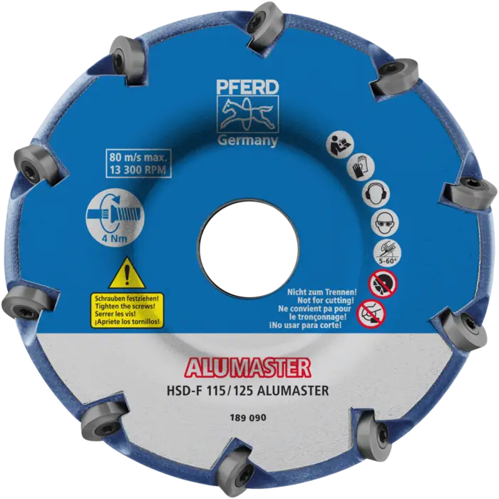 PFERD Fräswerkzeuge mit Wendeschneidplatten HSD-F 115/125 ALUMASTER HICOAT