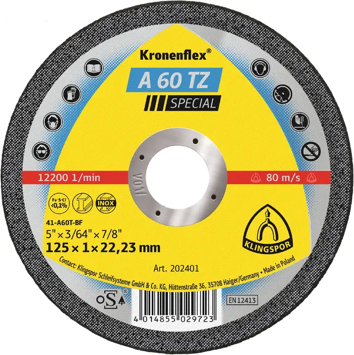Klingspor - A 60 TZ Trennscheibe, 100 x 1 x 16 mm gerade