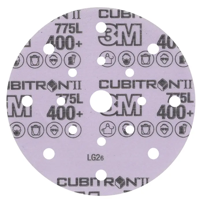3M Cubitron II Hookit Filmscheibe 775L, 150 mm, 400+, 17-fach gelocht