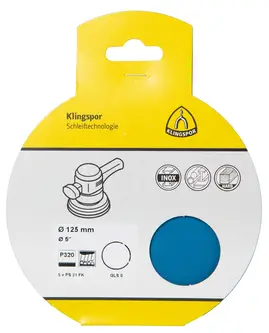 Klingspor - PS 21 FK Scheibe kletthaftend, 125 mm Korn 180 ohne Loch, SB-verpackt im Reiter