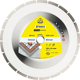Klingspor - DT 900 U Diamanttrennscheibe, 350 x 3 x 25,4 mm 21 Segmente 40 x 3 x 10 mm, Weitverzahnt