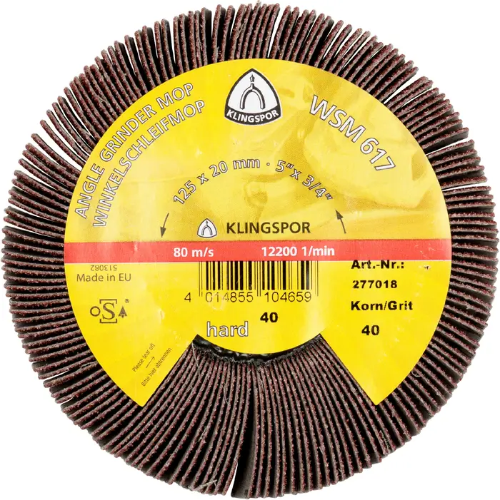 Klingspor - WSM 617 Schleifmopräder LS 309 X, 125 x 20 mm Korn 60 Gewinde M 14