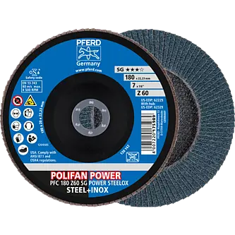 PFERD POLIFAN-Fächerscheiben PFC 180 Z 60 SG POWER STEELOX