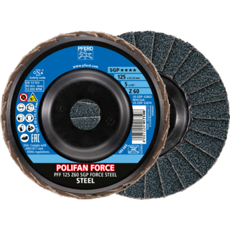 PFERD POLIFAN-Fächerscheiben PFF 125 Z60 SGP FORCE STEEL