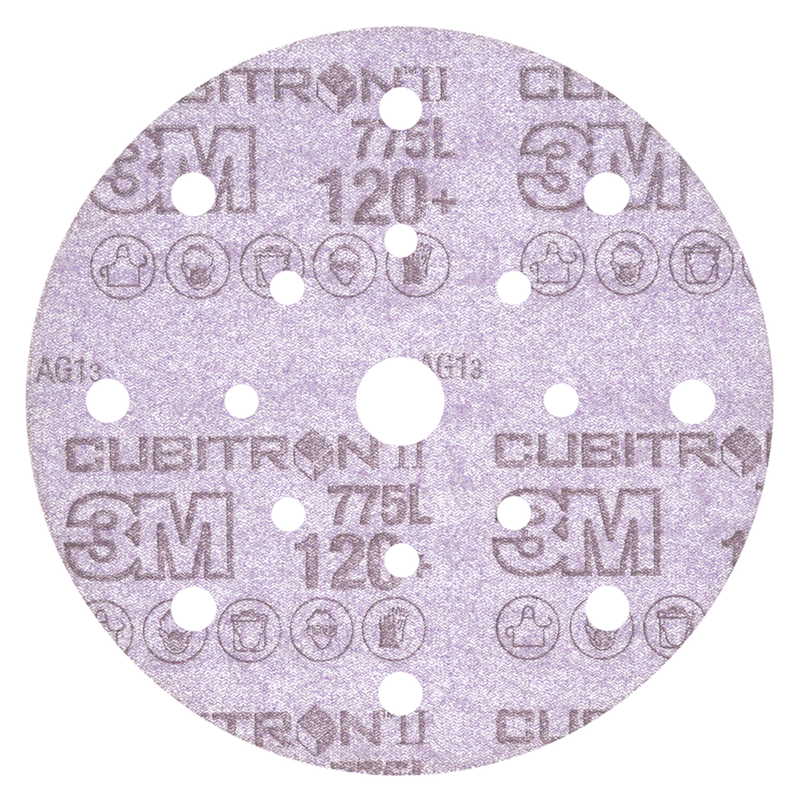 3M Cubitron II Hookit Filmscheibe 775L, 150 mm, 120+, 17-fach gelocht