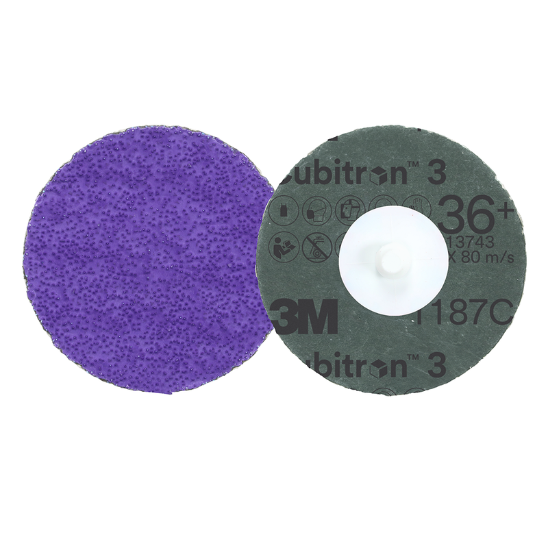 3M Cubitron 3 Roloc Fiberscheibe 1187C, 36+, TR, Purple, 76 mm, 50/Carton, 200 ea/Case