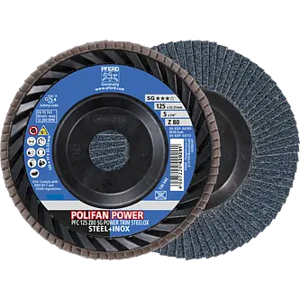 PFERD POLIFAN-Fächerscheiben PFC 125 Z 80 SG POWER TRIM STEELOX