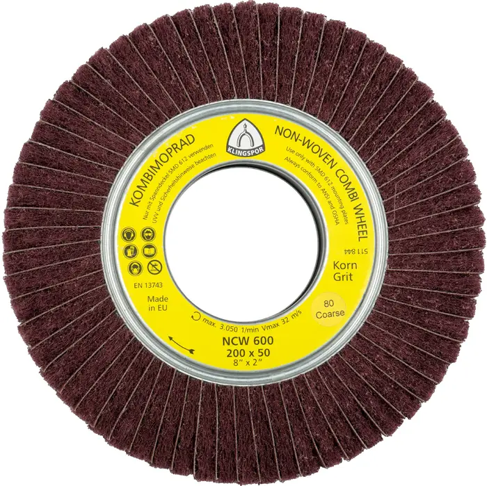 Klingspor - NCW 600 Vliesmopräder Kombination, 165 x 50 x 43,1 mm Korn 100 Medium