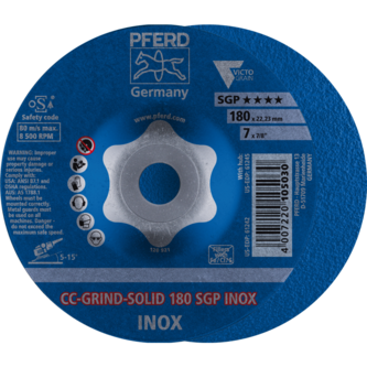 PFERD CC-GRIND (inkl. SOLID, FLEX, STRONG) CC-GRIND SOLID 180 SGP INOX