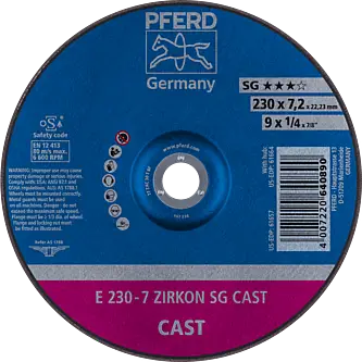 PFERD Schruppscheiben E 230-7 ZIRKON SG CAST