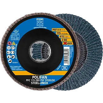 PFERD POLIFAN-Fächerscheiben PFC 115 Z 80 PSF STEELOX/X-LOCK