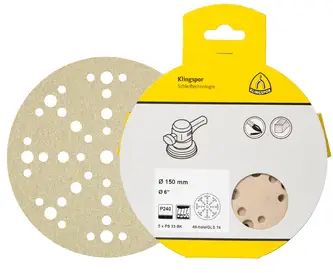 Klingspor - PS 33 CK Scheibe kletthaftend, 150 mm Korn 120 Lochform GLS51, SB-verpackt im Reiter