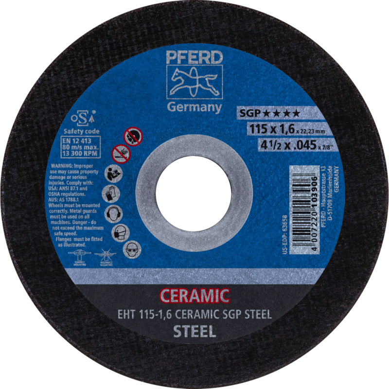 PFERD Trennscheiben EHT 115-1,6 CERAMIC SGP STEEL