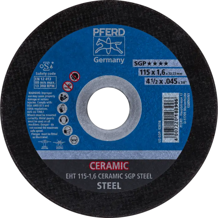 PFERD Trennscheiben EHT 115-1,6 CERAMIC SGP STEEL