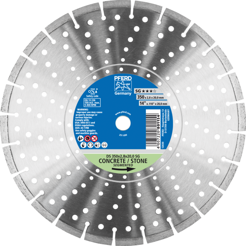 PFERD Diamantwerkzeuge für die Bauindustrie DS 350 x 2,8 x 20,0 SG