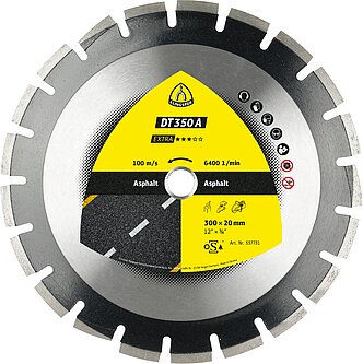 Klingspor - DT 350 A Diamanttrennscheibe, 350 x 3,2 x 25,4 mm 21 Segmente 40 x 3,2 x 10 mm, Weitverzahnt
