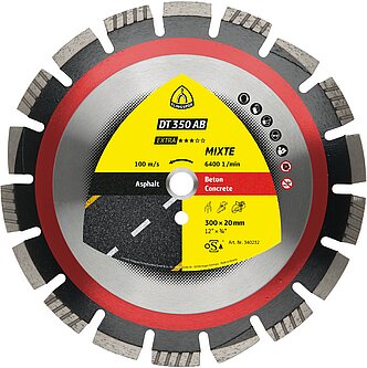 Klingspor - DT 350 AB Diamanttrennscheibe, 300 x 2,8 x 20 mm 18 Segmente 40 x 2,8 x 12 mm, Weitverzahnt