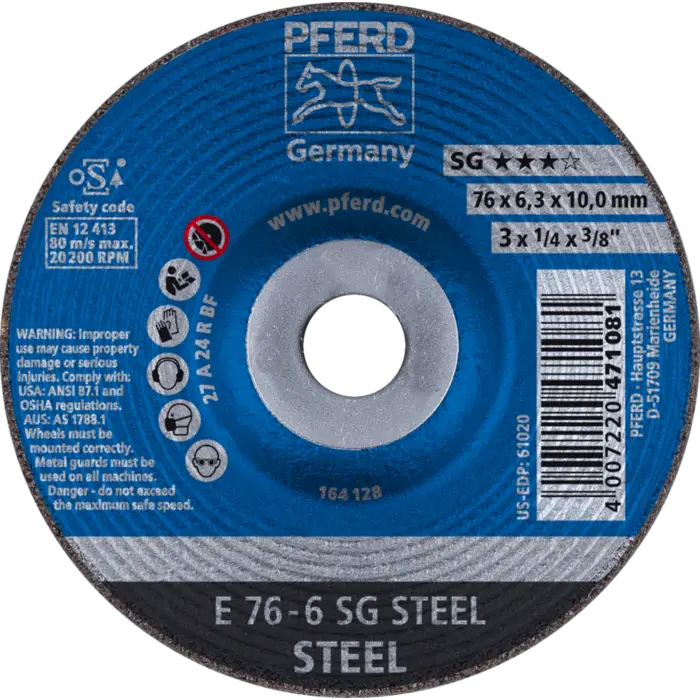 PFERD Schruppscheiben E 76-6 SG STEEL/10,0