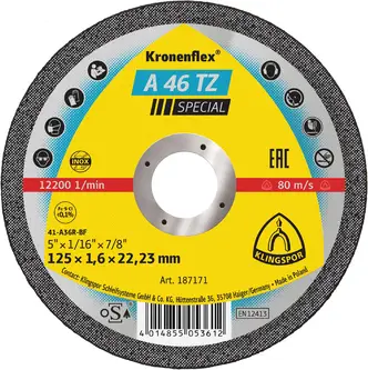 Klingspor - A 46 TZ Trennscheibe, 125 x 1,6 x 22,23 mm gerade